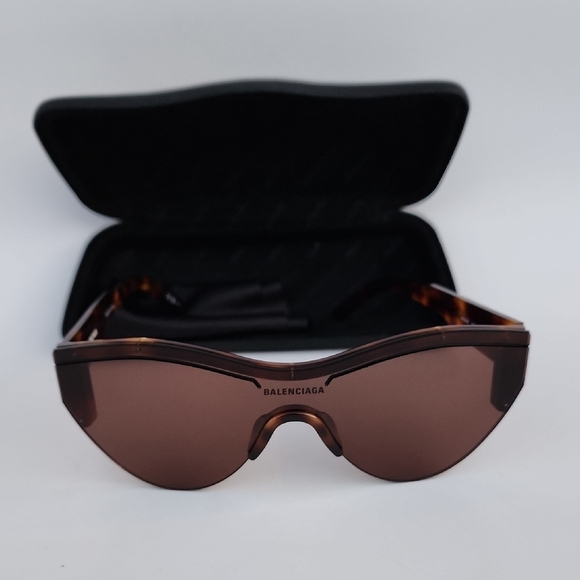 NWOT BALENCIAGA BB0004S 007 HAVANA BROWN UNISEX SUNGLASSES - Picture 1 of 16